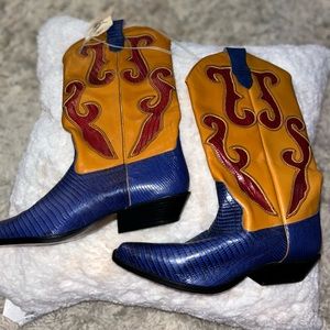 Vegan leather western boots